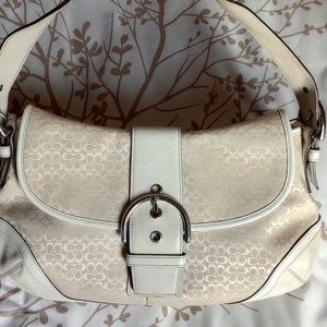 Coach Signature Jacquard Cream/White Shoulder Bag